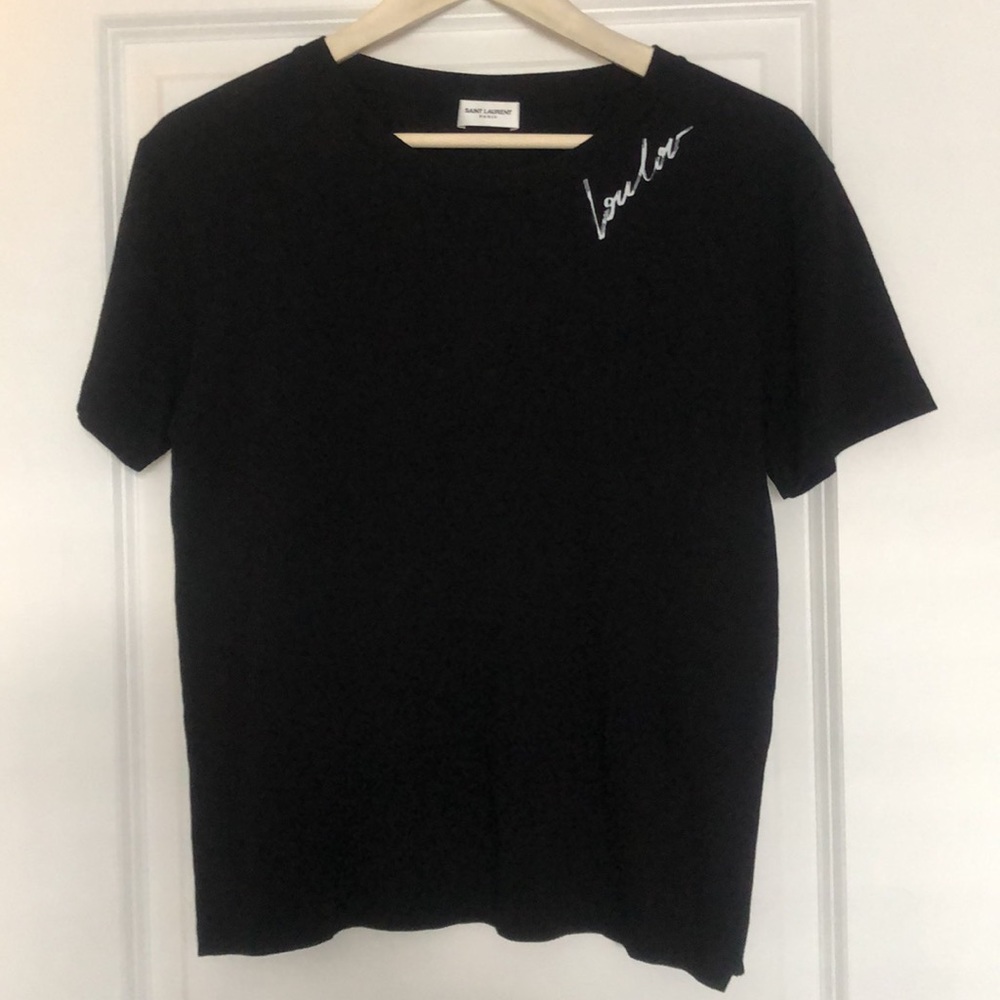 Authentic Yes Saint Laurent YSL black tee NWT